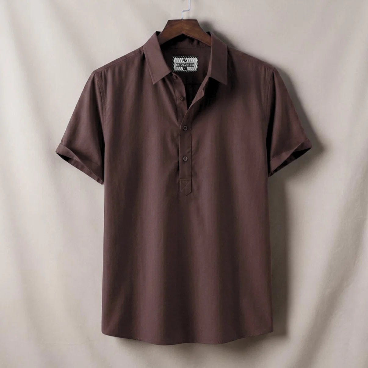 Half Sleeve Cotton Katua - Chocolate