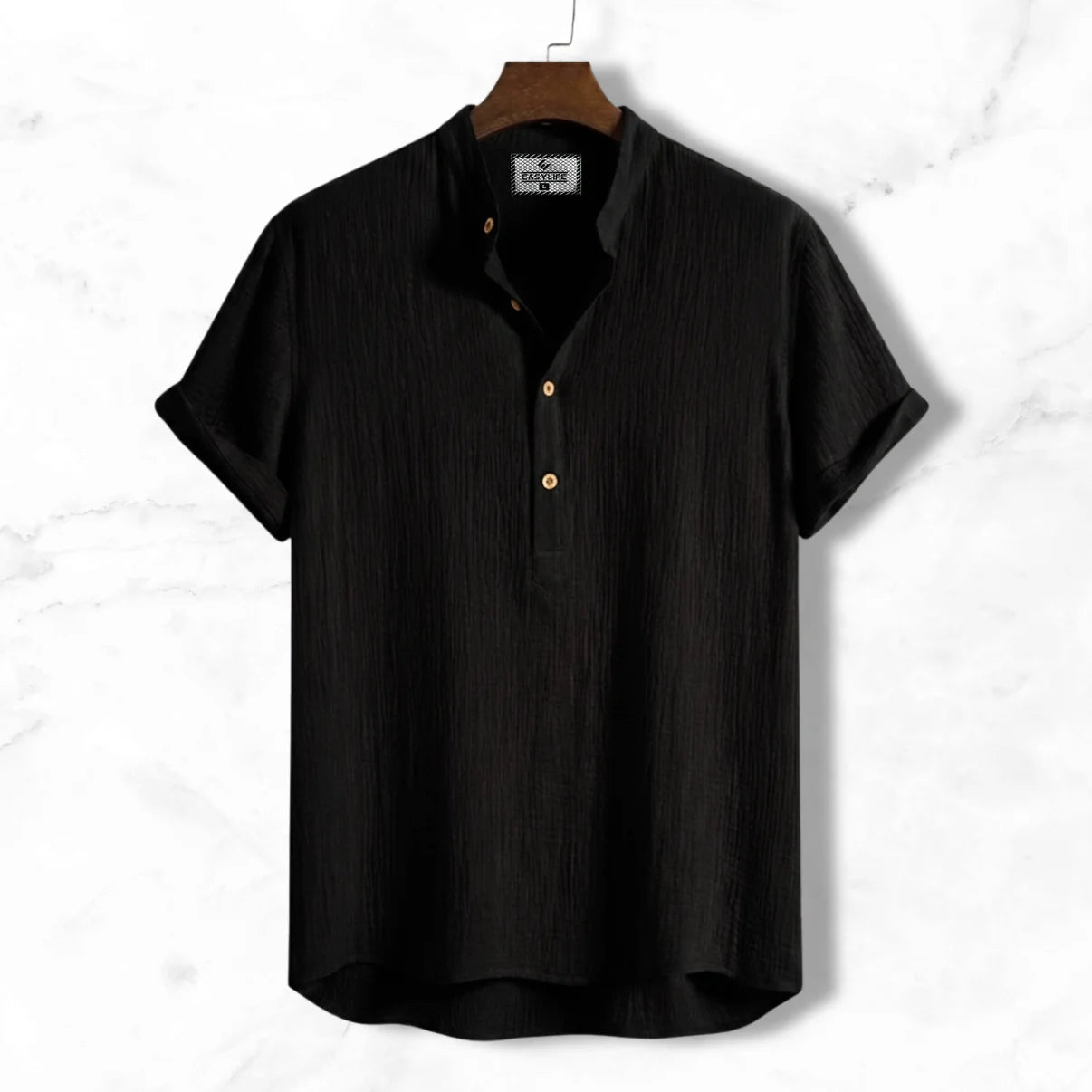 China Cotton Half Sleeve Katua - Black