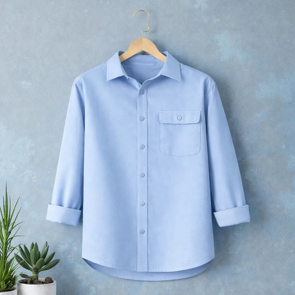 Premium Single Pocket Shirt - Sky