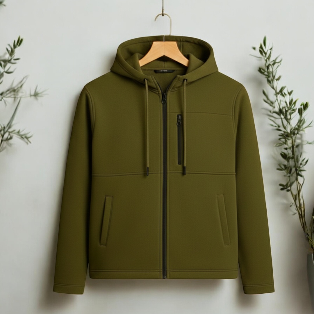 Men's Arms Full Zip Hooded Jacket - Olive