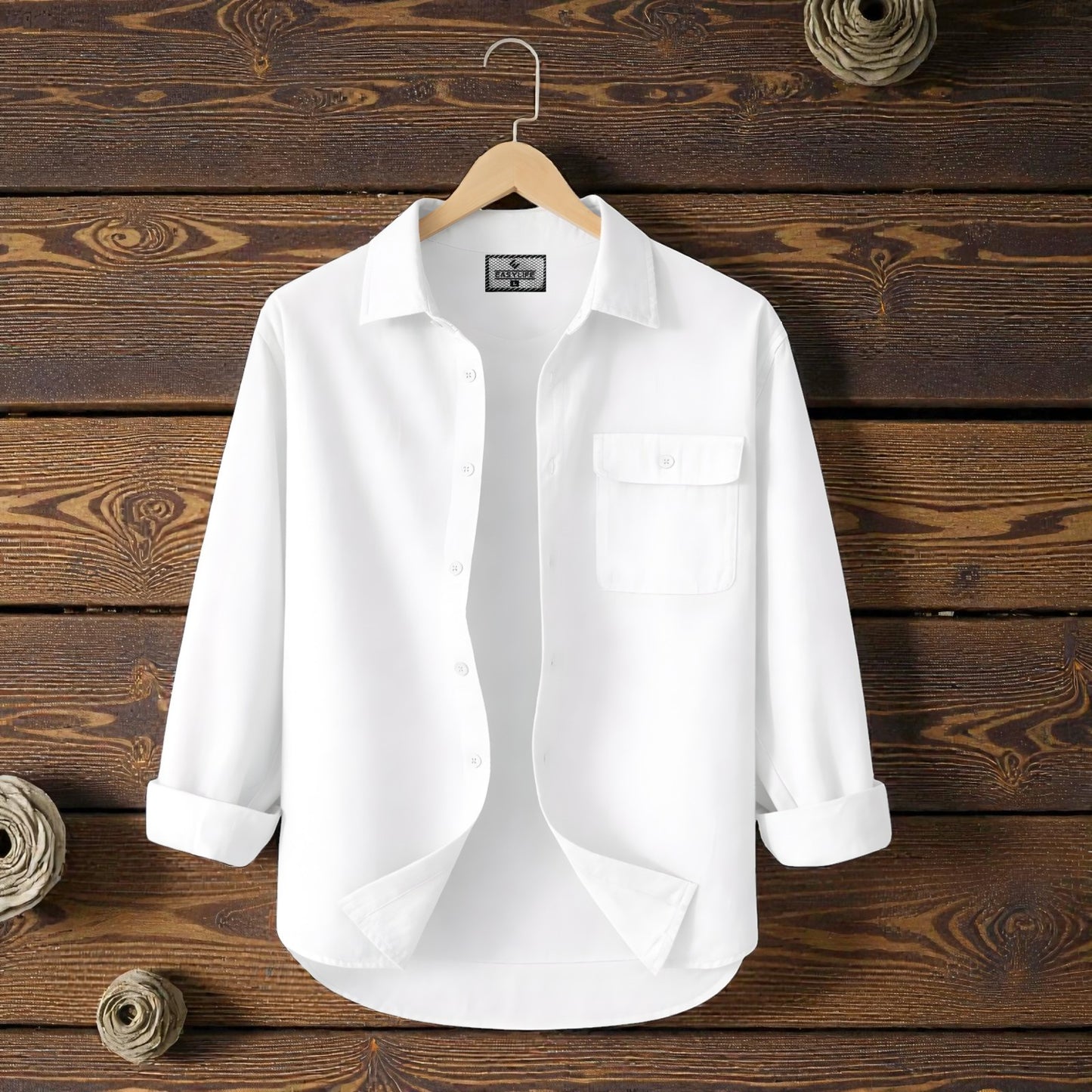 Premium Single Pocket Shirt - White