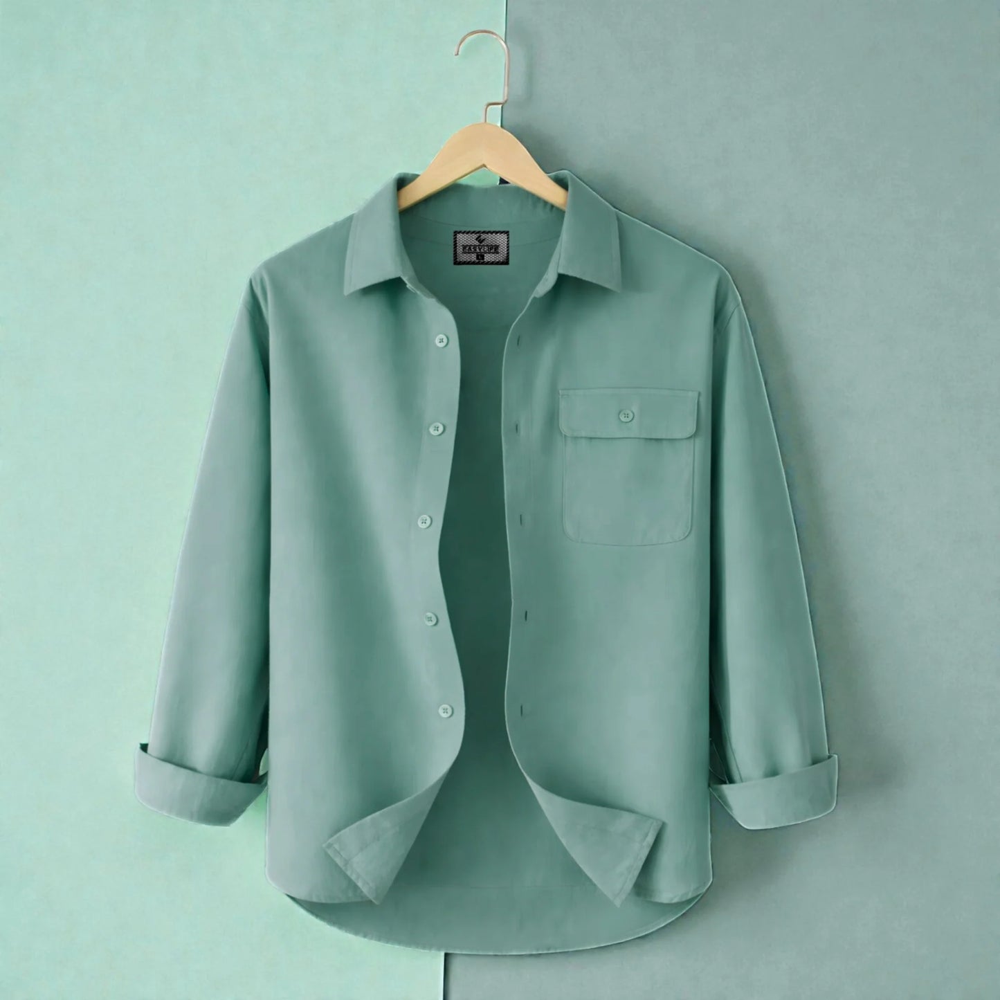 Premium Single Pocket Shirt - Sea Green
