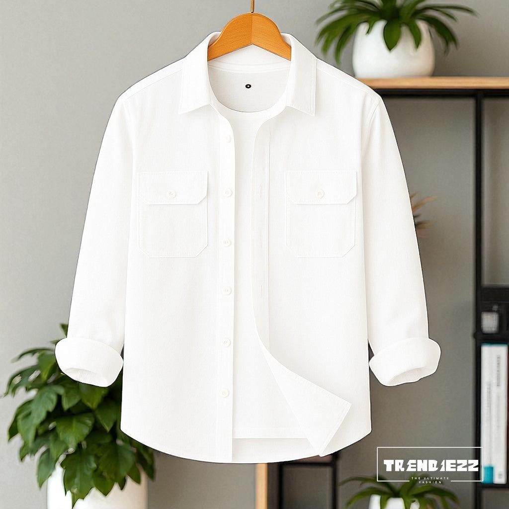 Full Sleeve Casual Shirt For Men - White