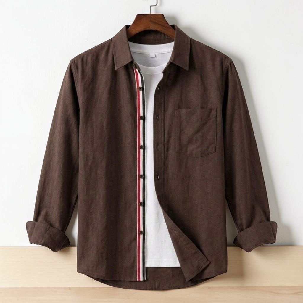 Contrast Placket Full Sleeve Shirt