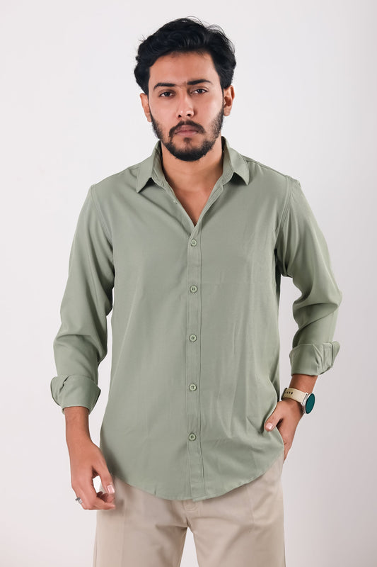 Cherry Cotton Shirt –  Sage Green
