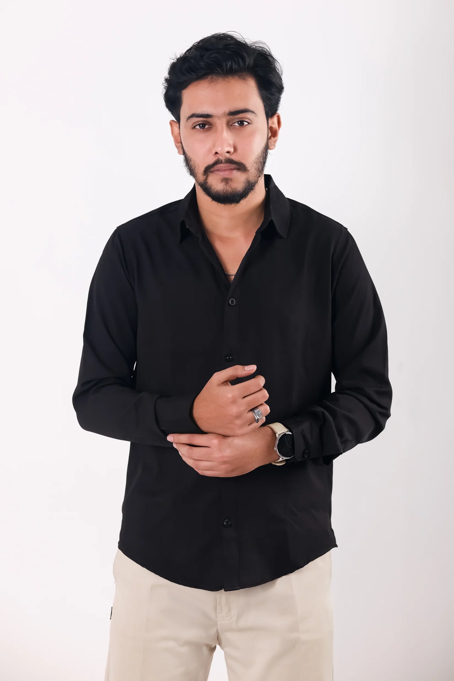 Cherry Cotton Shirt –  Black