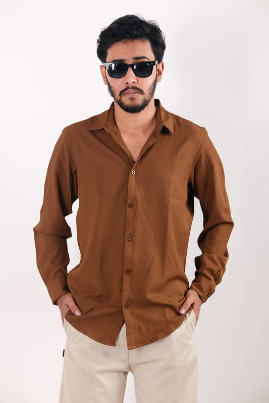 Cherry Cotton Shirt –  Brown
