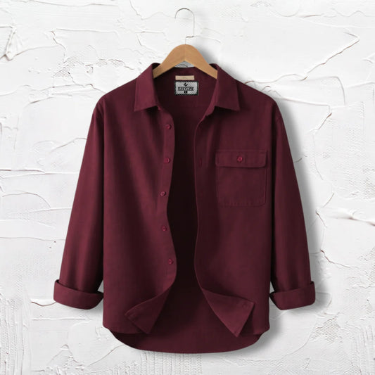 Premium Single Pocket Shirt -  Deep Marron