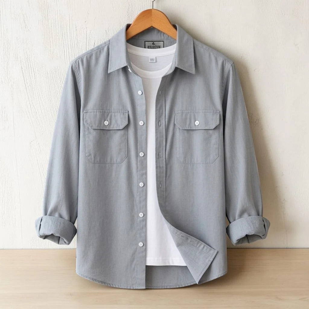 Full Sleeve Casual Shirt For Men - Light Ash