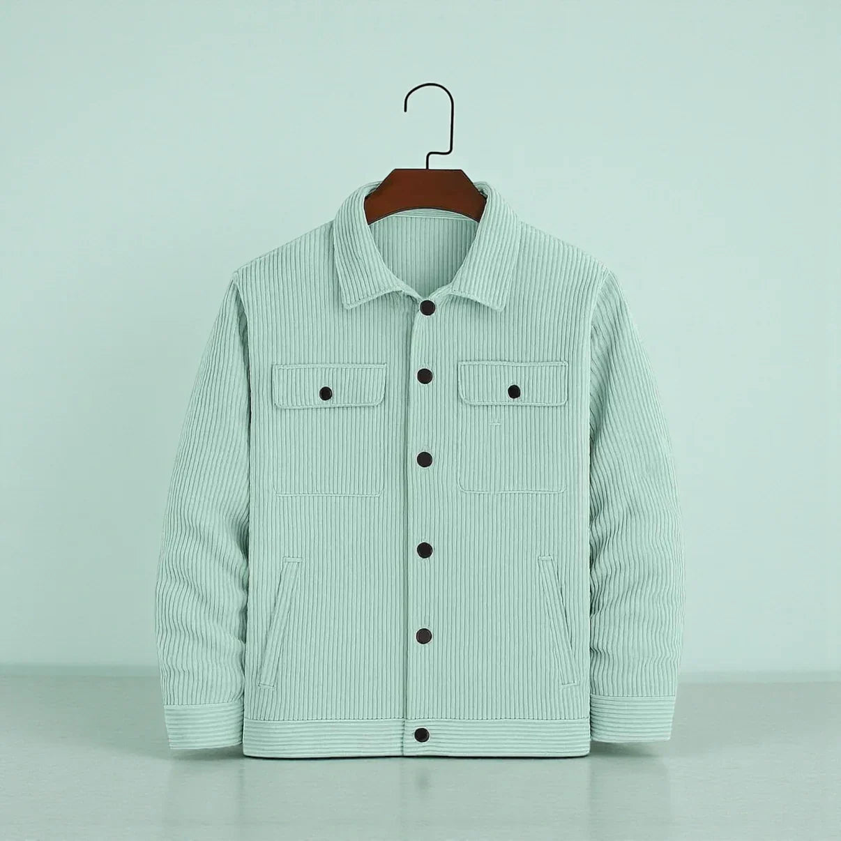 Men's Corduroy Light Weight Jackets - Light Moss Green