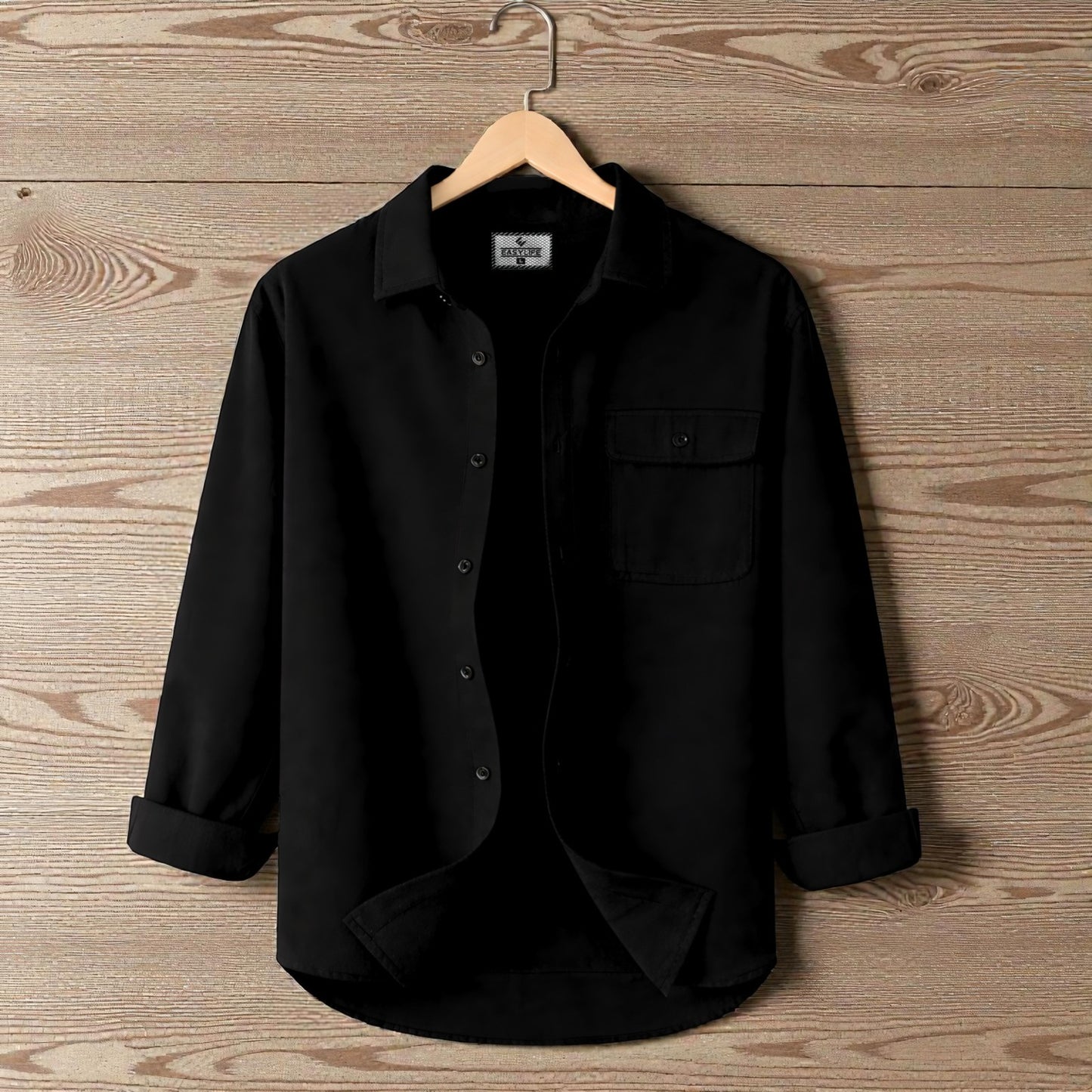 Premium Single Pocket Shirt - Black