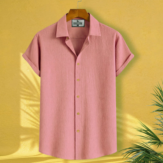 Zafran Half Sleeve Casual Shirt - Deep Pink