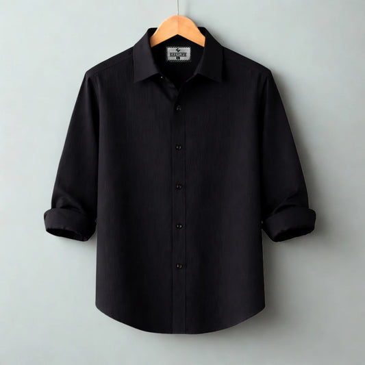 Premum Zafran Full Sleeve Shirt - Black