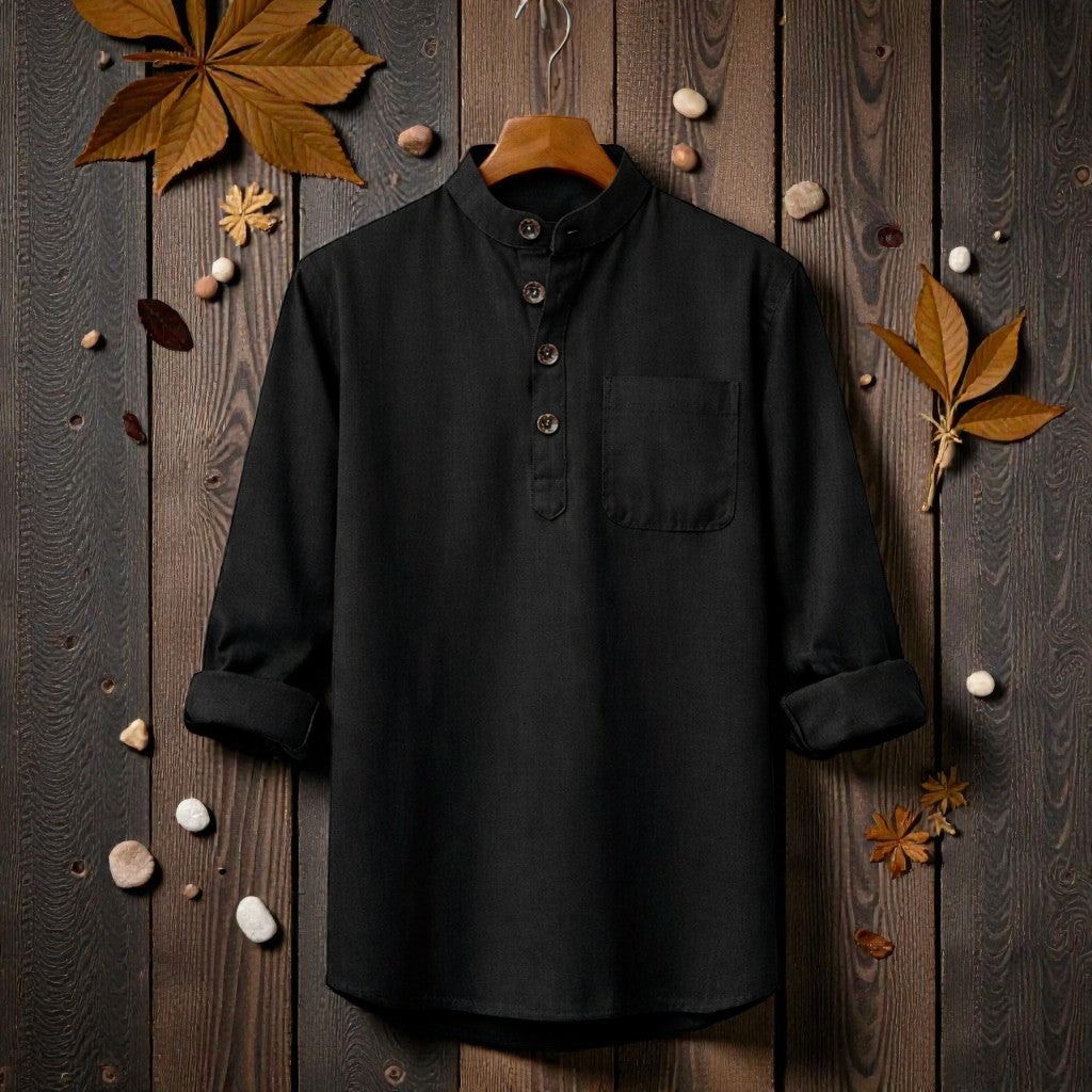 Premium Full Sleeve Luxury Katua - Black