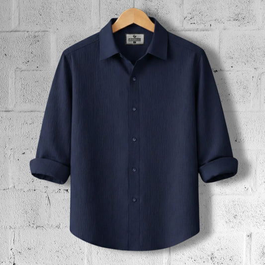 Premum Zafran Full Sleeve Shirt - Navy